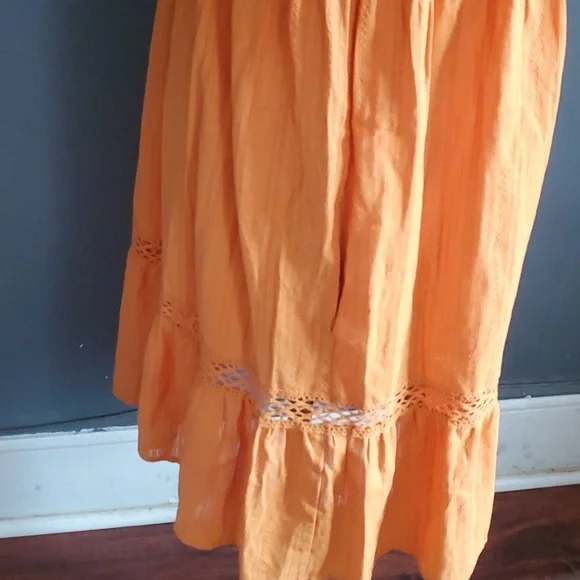 Knox Rose woman's orange buttondown dress size M - Picture 7 of 14